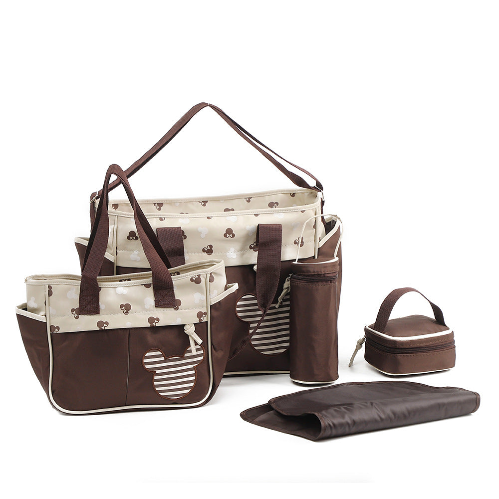 Mummy Set Water-repellent Out Diaper Fashion Cartoon Pattern Bags