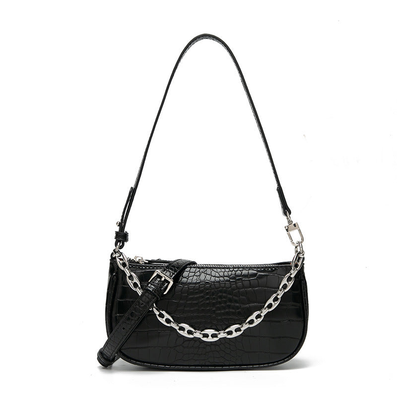 Women's Underarm Trendy Niche Retro Crocodile Pattern Shoulder Bags