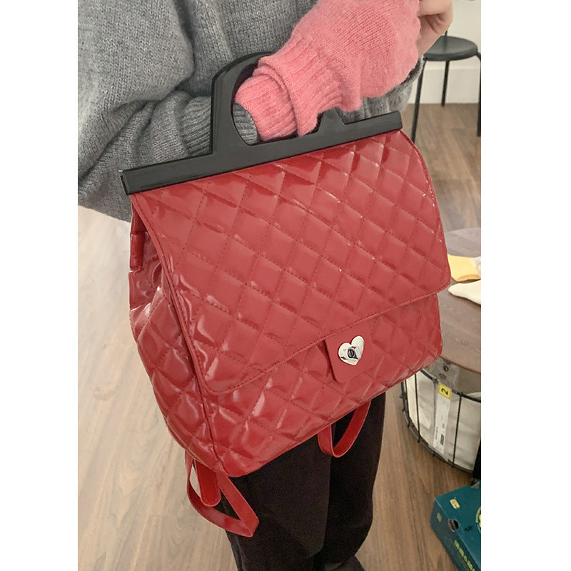 Women's Classic Style Large Capacity Rhombus Portable Backpacks