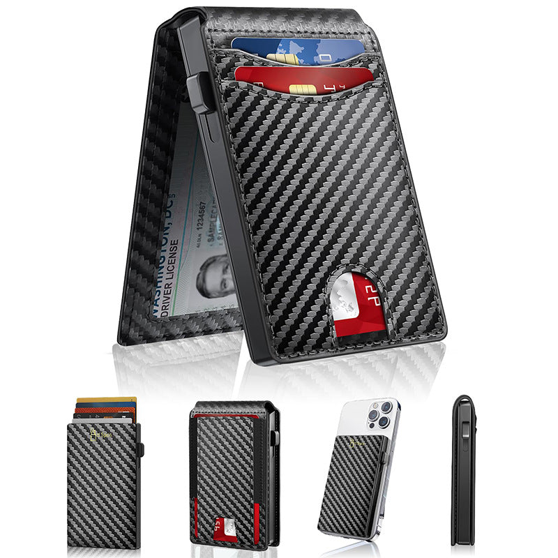 Men's Credit Magnetic Separation Flip Cassette Automatic Card Holder