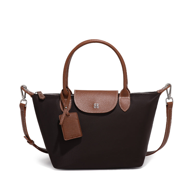 Women's Trendy Nylon Dumplings Fashionable Simple Contrast Handbags