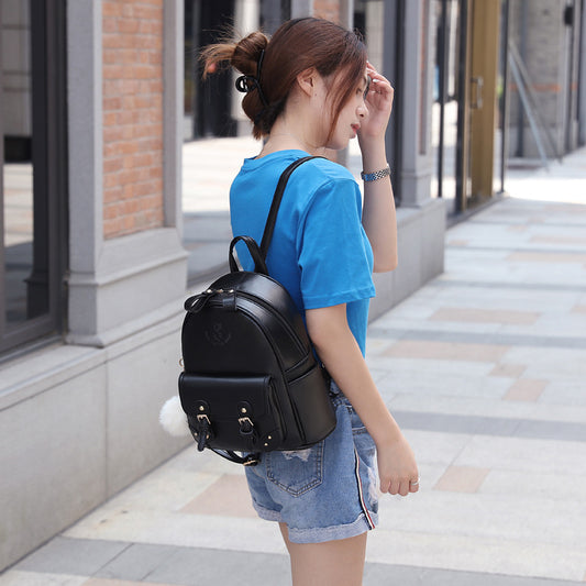 Women's Korean Style Niche High Sense Contrast Backpacks