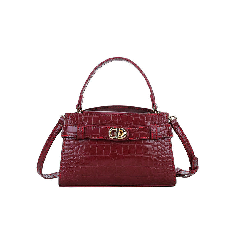Crocodile Pattern Charles Keith Portable Kelly Female Women's Shoulder Bag