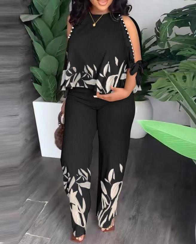 Women's Neck Raglan Half Sleeve Beaded Positioning Suits