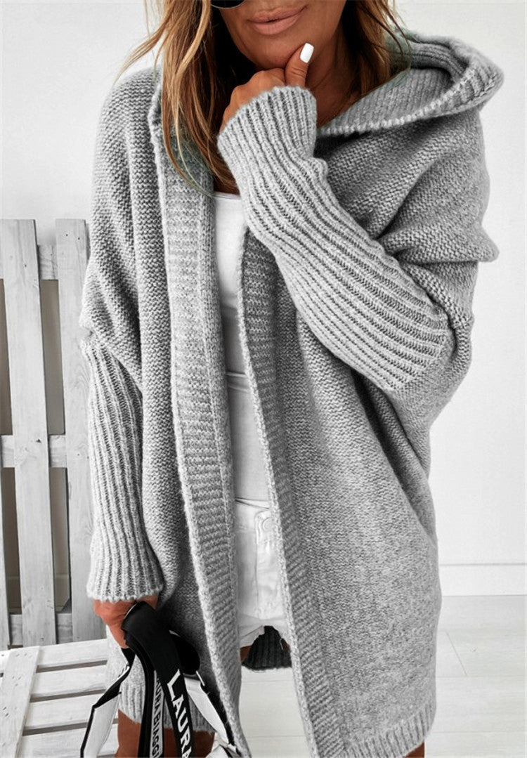 Bat Sleeved Soft Loose Back Stitching Knitwear