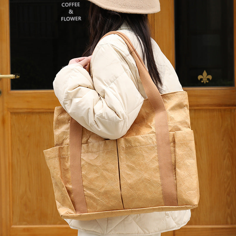 Women's Retro Vintage Washed Fashion Kraft Shoulder Bags