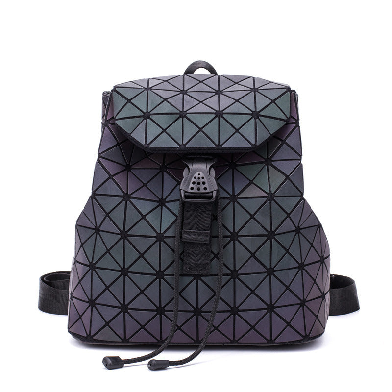 Women's Laser Size Geometric Rhombus Korean Style Backpacks