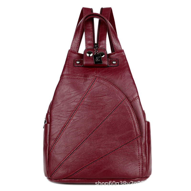 Women's Stylish Versatile Soft Leather Large Capacity Backpacks