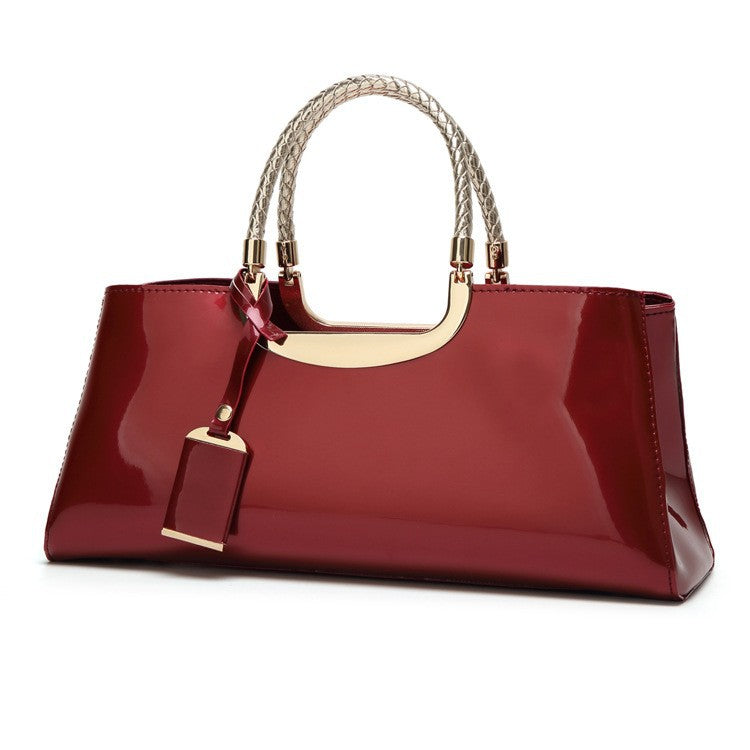 Women's Summer Fashion Bright Leather Solid Color Handbags