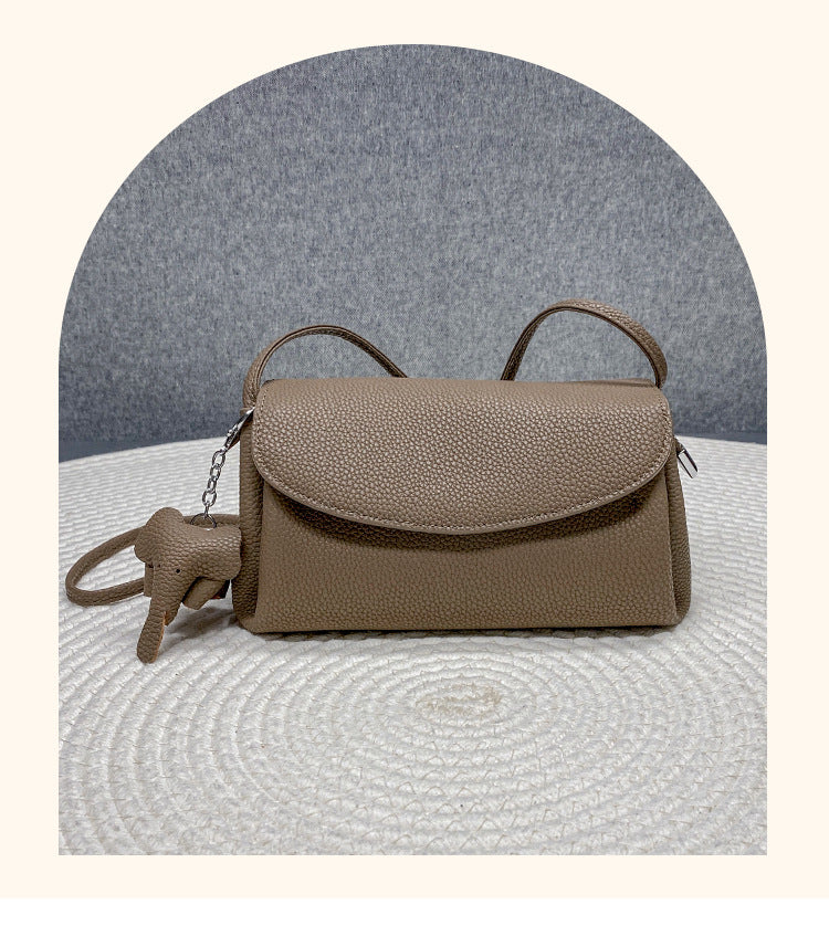 Women's Fashion Cattle Leather Design Pleated Elephant Crossbody Bags