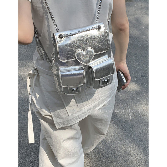 Women's Niche Texture Fashion Versatile Chain Backpacks