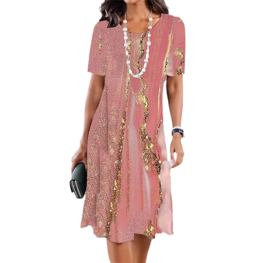 Women's Dress Fashion Daily Casual Loose Crew Plus Size