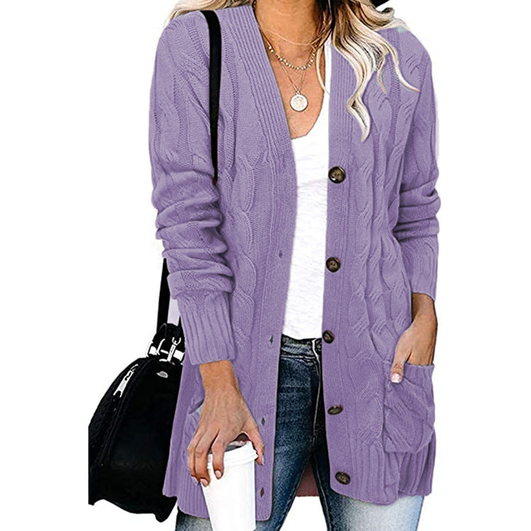 Women's Casual Knitted Large Loose Button Female Cardigans