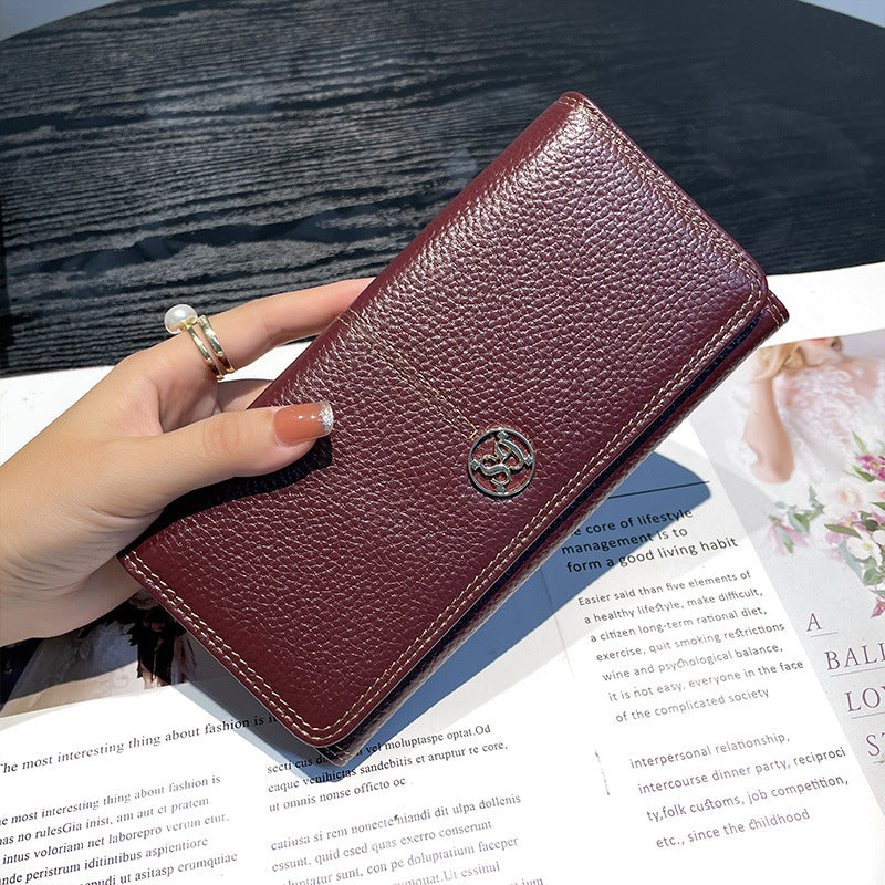 Women's Long Genuine Leather Large Capacity First Ladies Wallets