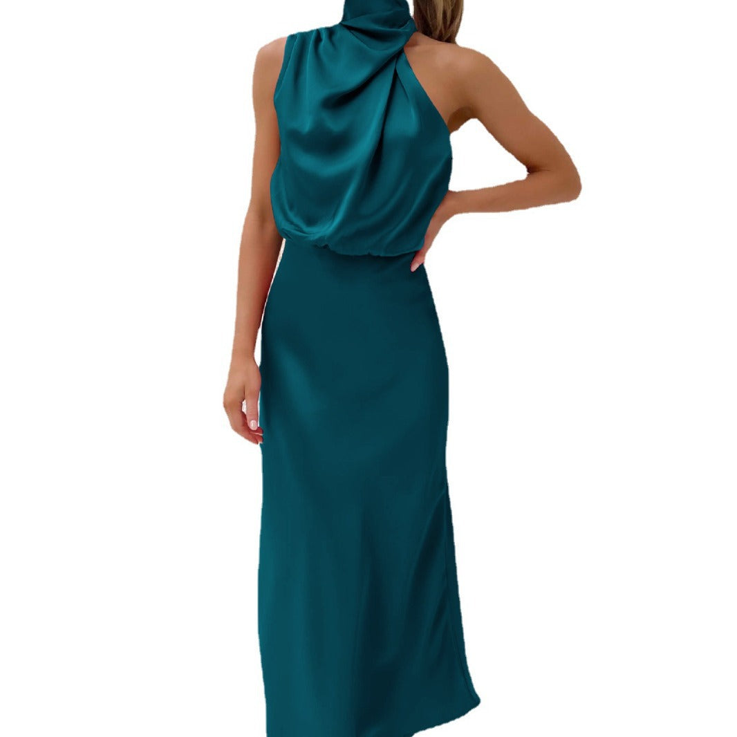 Satin Sleeveless Dress Fashionable Elegant Light Dresses