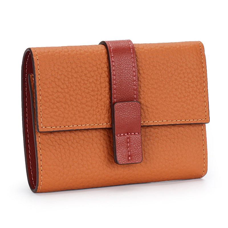 Women's Color First Layer Cowhide Hand-held Genuine Bags