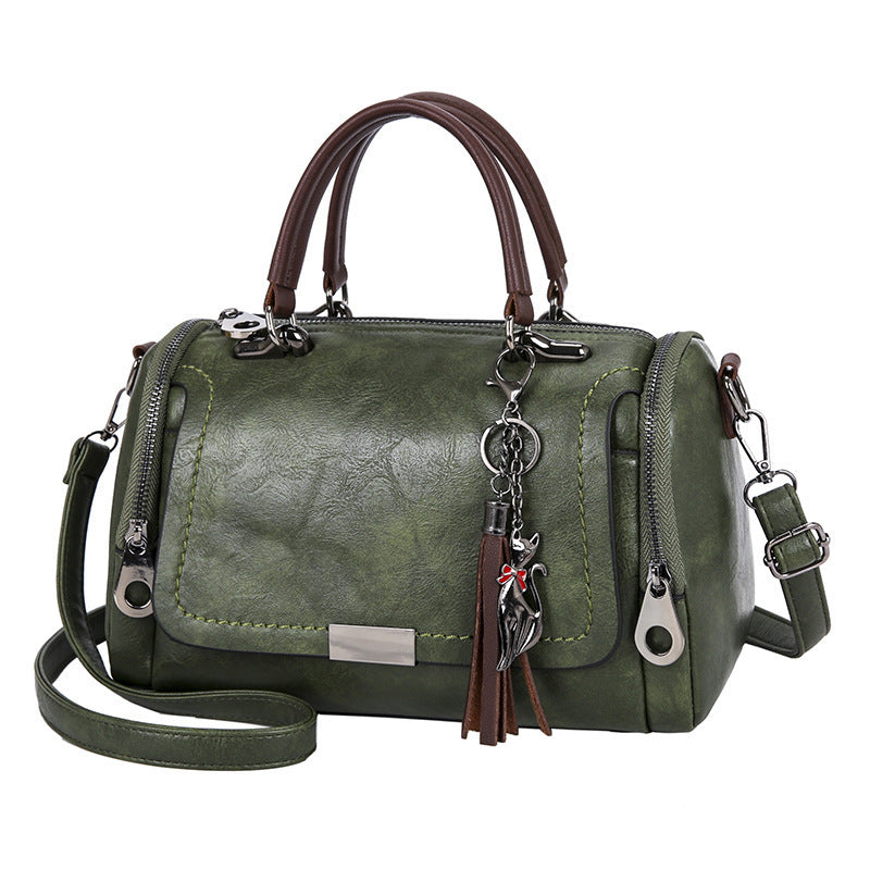 Women's Retro Large Capacity Tassel One Korean Shoulder Bags