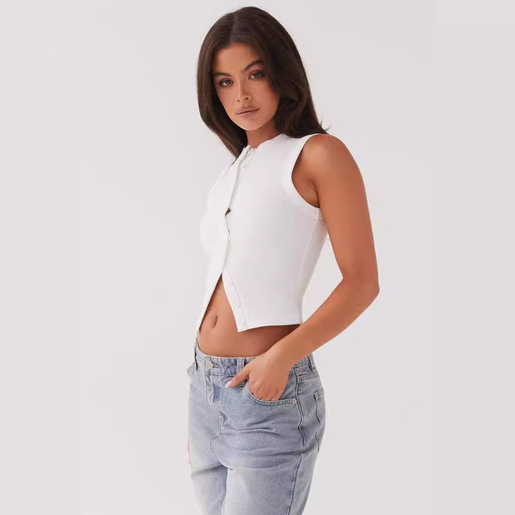Women's Summer Slim Fit Sleeveless Waistcoat Vests
