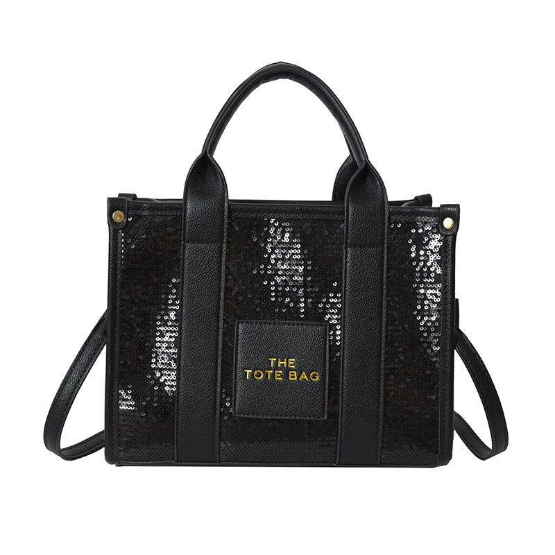 Ditch Hand-held Female Niche Sequins Contrast Tote Bags