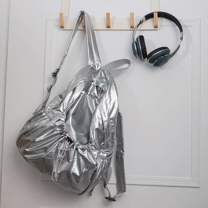 Women's Korean Drawstring Pleated Sier Style Lightweight Backpacks