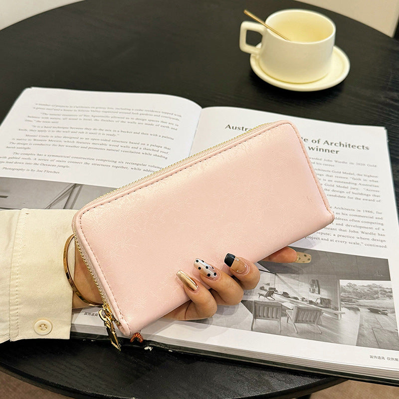 Long Zipper Multiple Slots Large Capacity Ladies Wallet