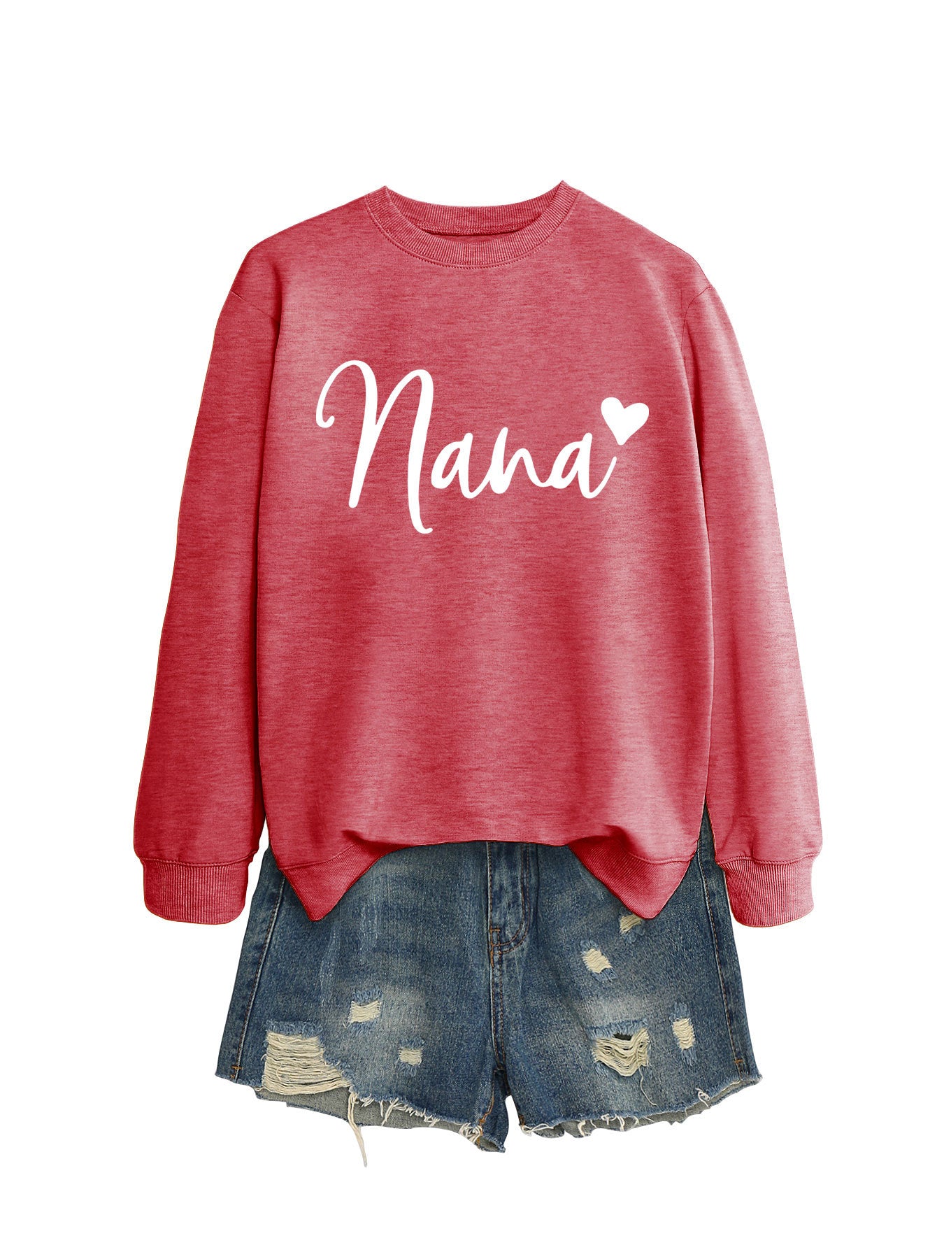 Women's Round Neck Elegant Heart Printing Simple Sweaters