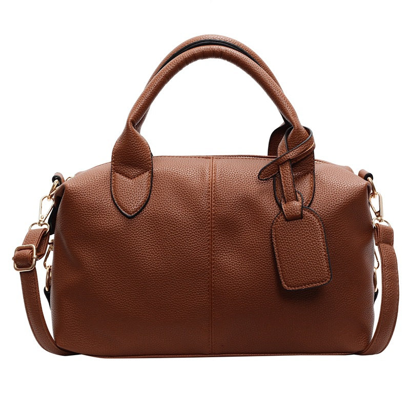 Retro Solid Color Texture Large Capacity Crossbody Bags