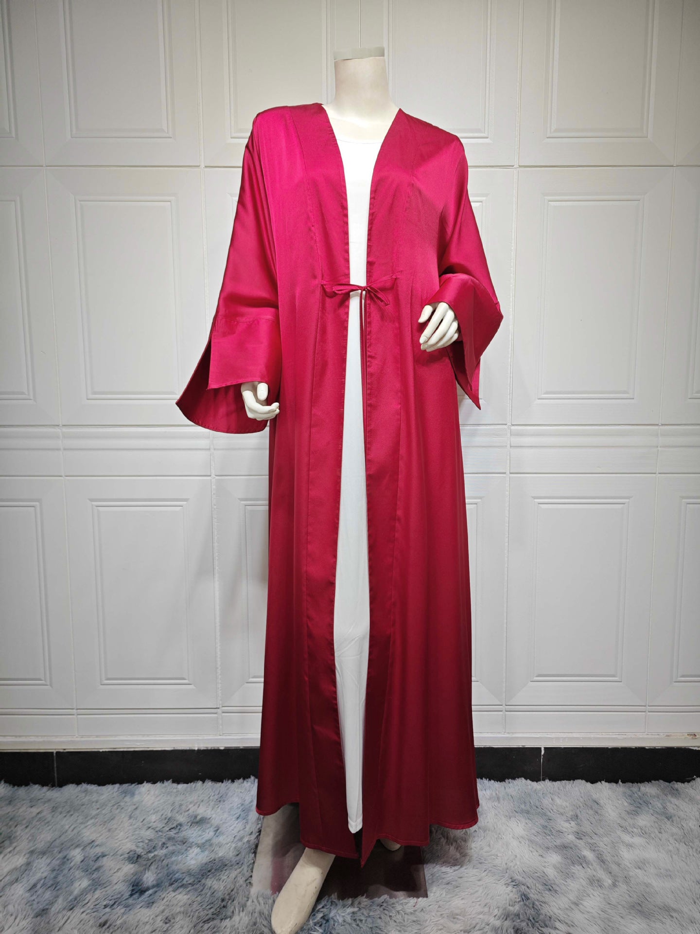 Muslim Robe Fashion Satin Soft Dress Clothing