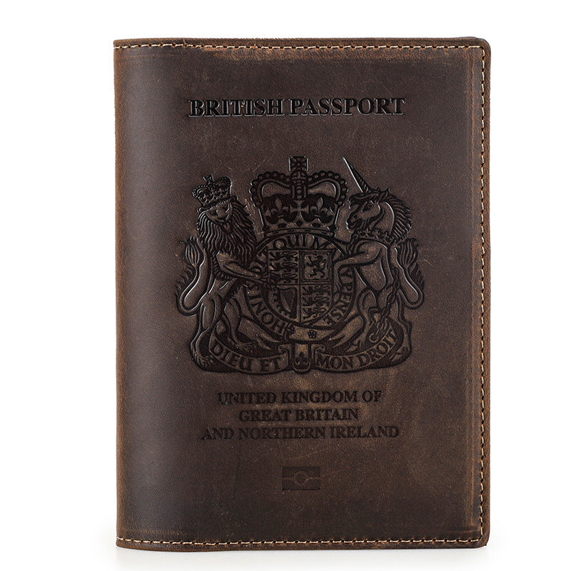 Angel Retro Crazy Horse Leather Swiping Men's Wallets