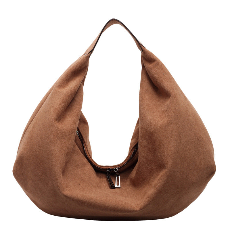 Women's Loose Large Capacity Commuter Suede Shoulder Bags