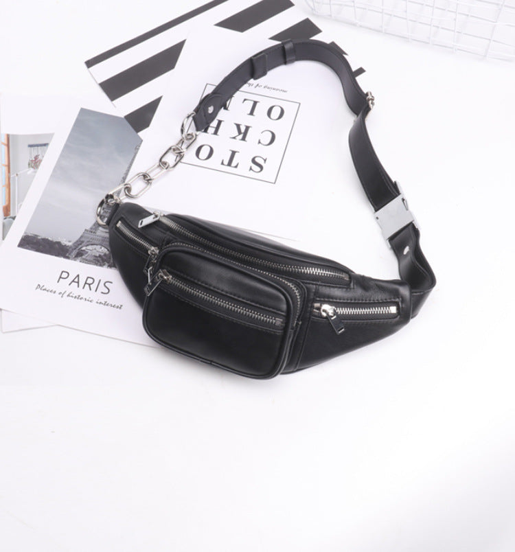 Women's Fashionable Genuine Leather Chain Cowhide Sheepskin Waist Packs