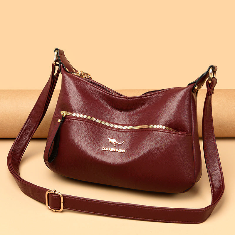 Women's Mother's High-grade Soft Leather Large Capacity Small Square Bags
