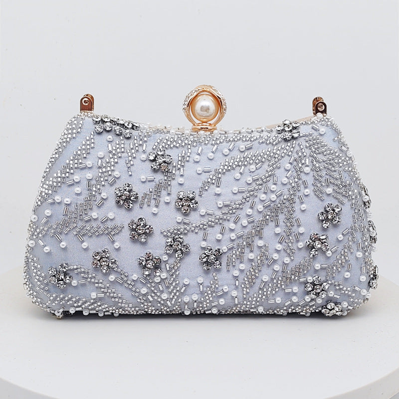 Dinner Pearl Embroidery Clutch Wedding Bride Evening Bags