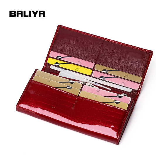 Women's Russian Leather High-grade Clutch Long Large Bags