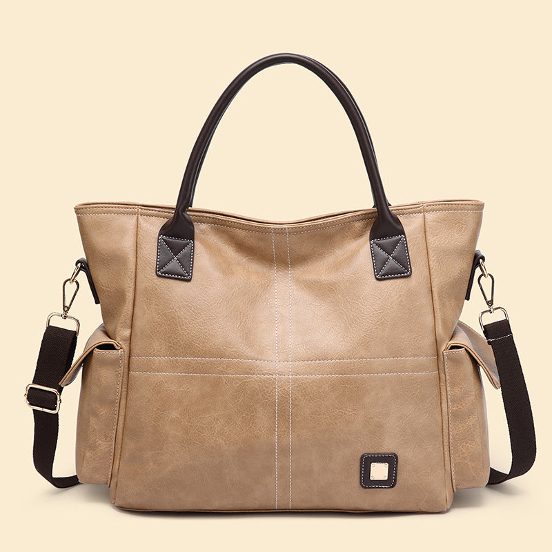 Women's Summer Large Capacity Sewing Line Motorcycle Handbags