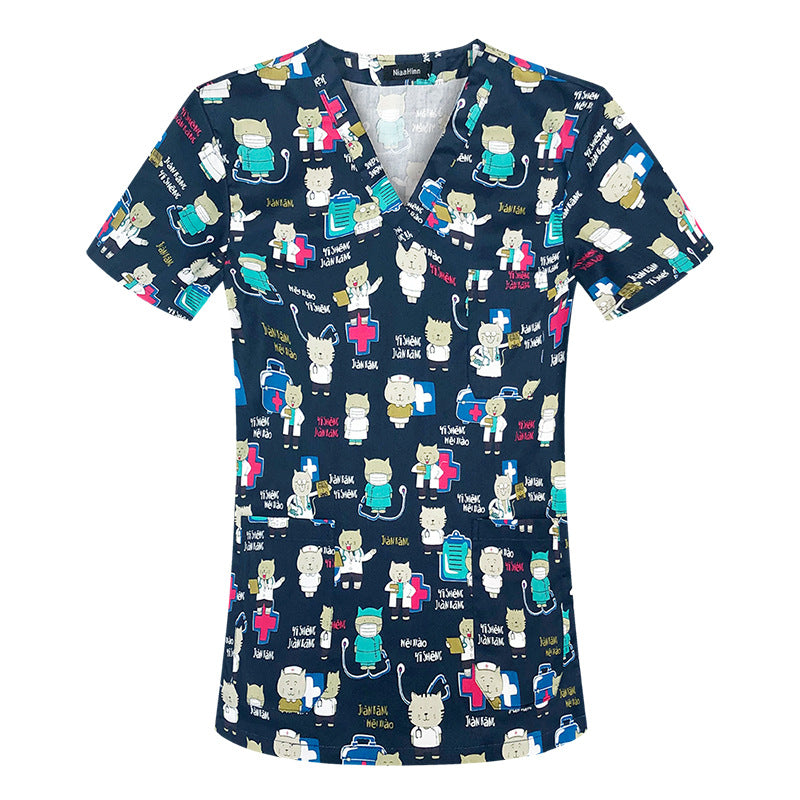 Sleeve Split Doctor Hand Washing Summer Thin Cotton Uniform