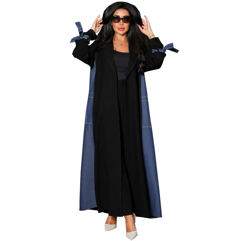 Women's Muslim Fashion Robe Imitation Denim Clothing