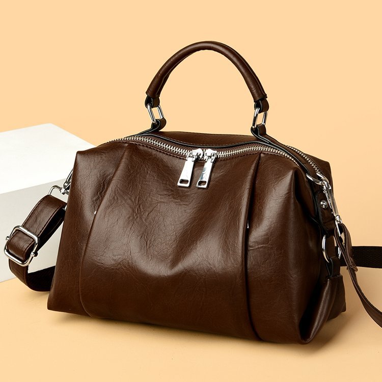 Women's Stylish Double Compartment Zipper Design Large Small Square Bags