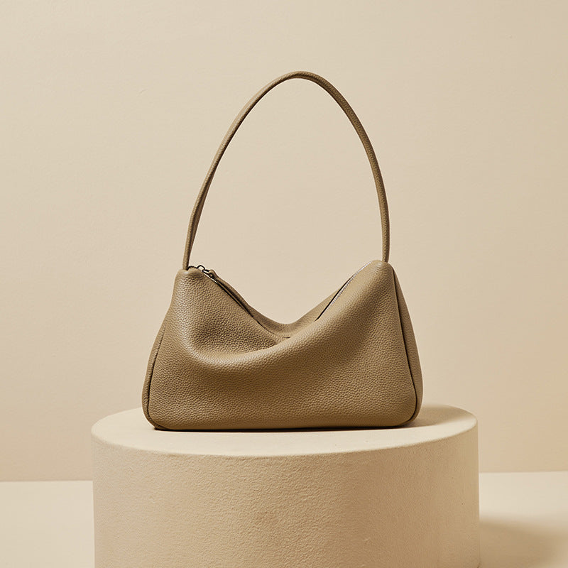 Women's Layer Cowhide French Underarm Portable Shoulder Bags