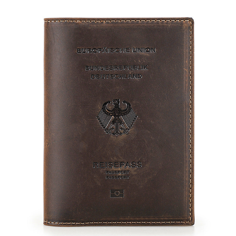 Angel Retro Crazy Horse Leather Swiping Men's Wallets