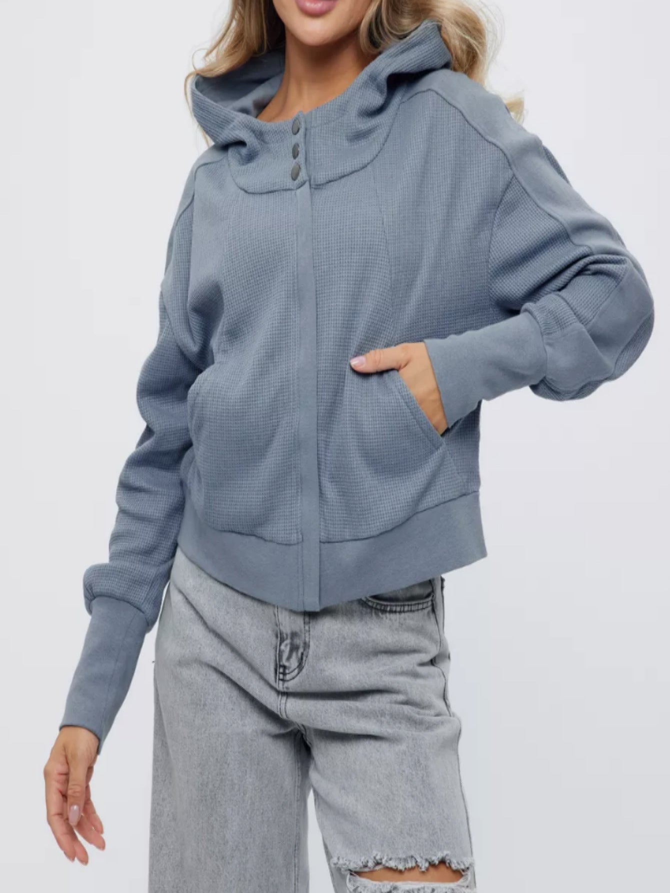 Women's Long Sleeve Pullover Zipper Trendy Hoodie Sweaters