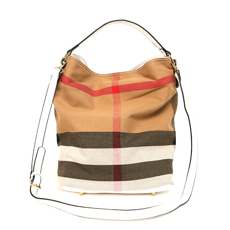 Women's Your From Canvas Plaid Portable Handbags