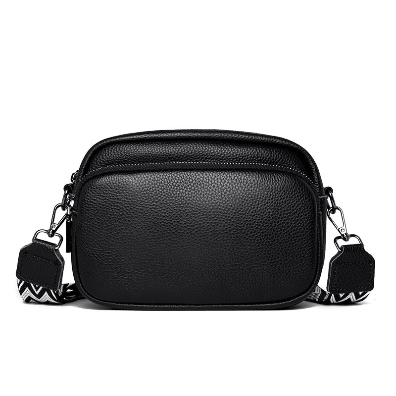 Women's Layer Cowhide Fashion Simple Litchi Pattern Shoulder Bags