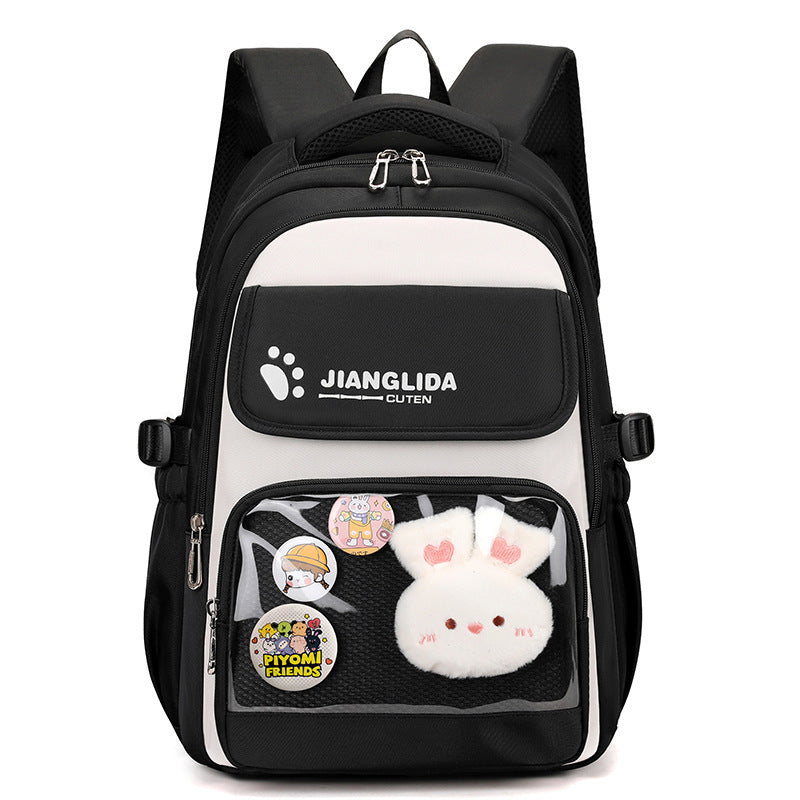 Women's Large Capacity Chinese Black Stain Resistant Middle School Students' Schoolbags