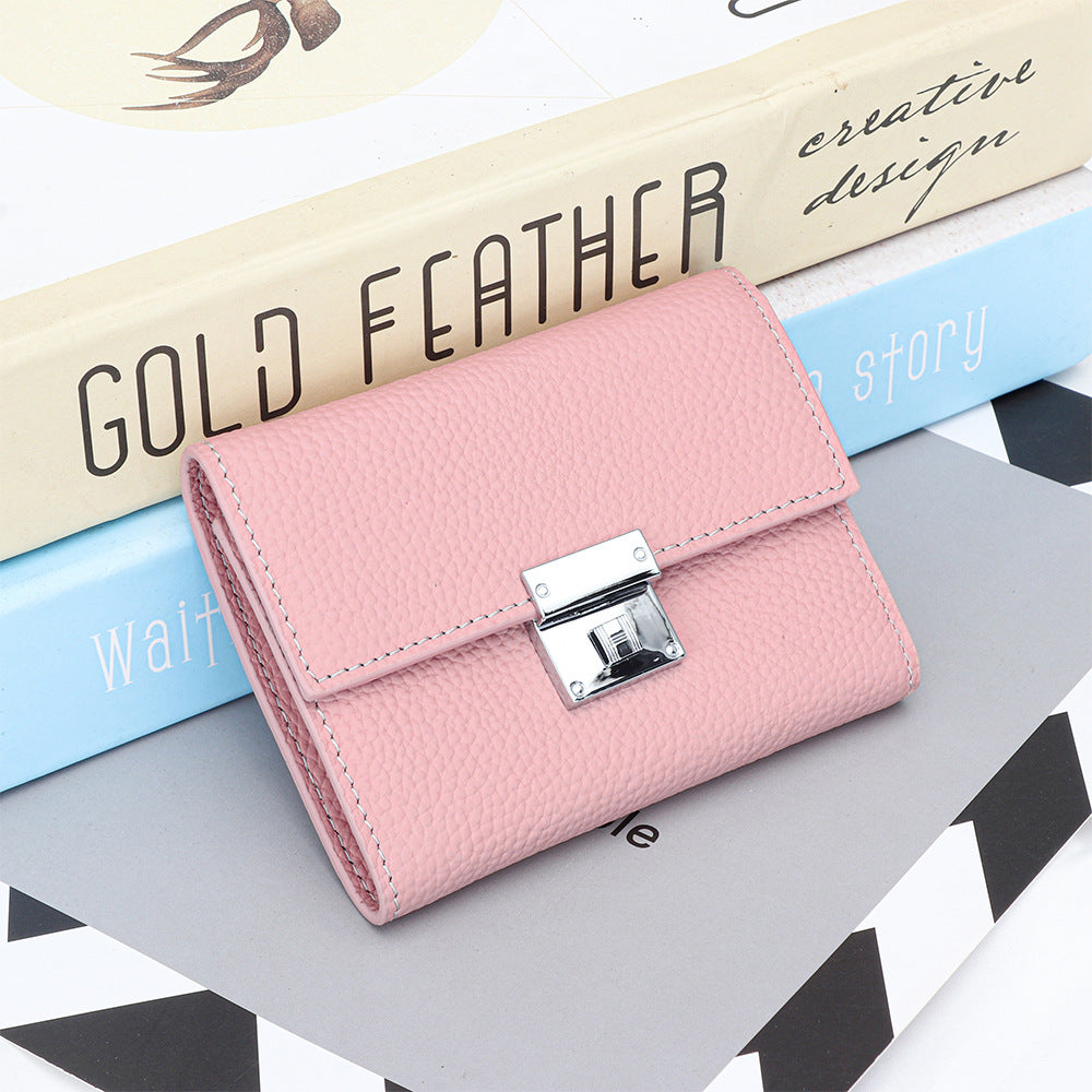 Women's Pure Top Layer Cowhide Short Fashion Ladies Wallets