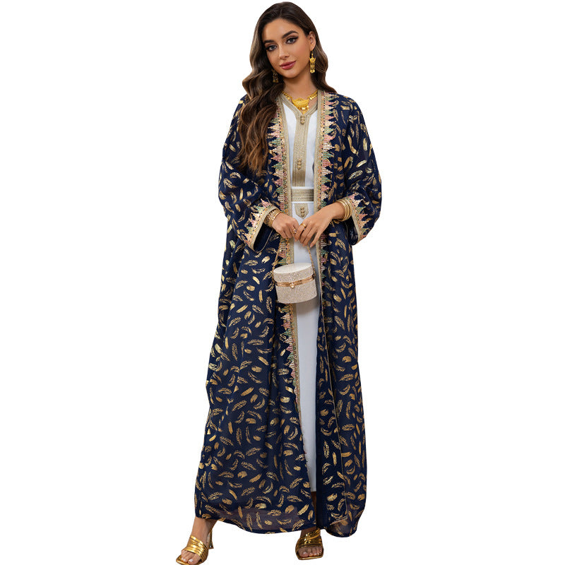 Women's Robe Dress Three-piece Chiffon Bronzing Clothing