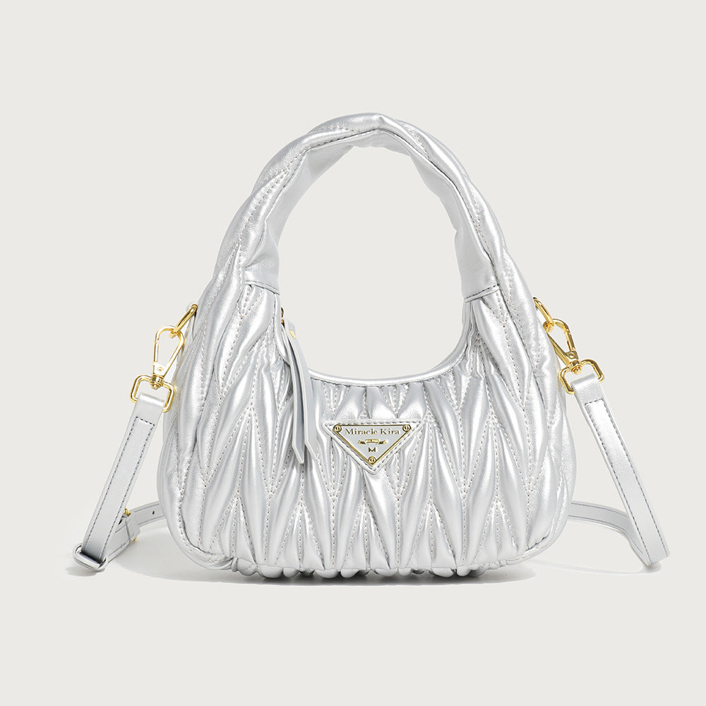 Women's Design Spring Exquisite High-grade Pleated Underarm Handbags