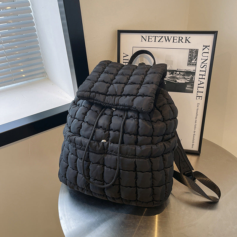 Women's Pleated Cloud Korean Niche Bubble Large Backpacks