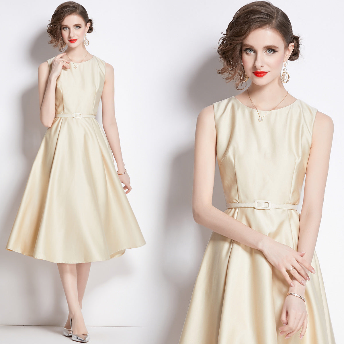 Summer French Style Temperament Lightly Mature Slimming Fashionable Long Dresses