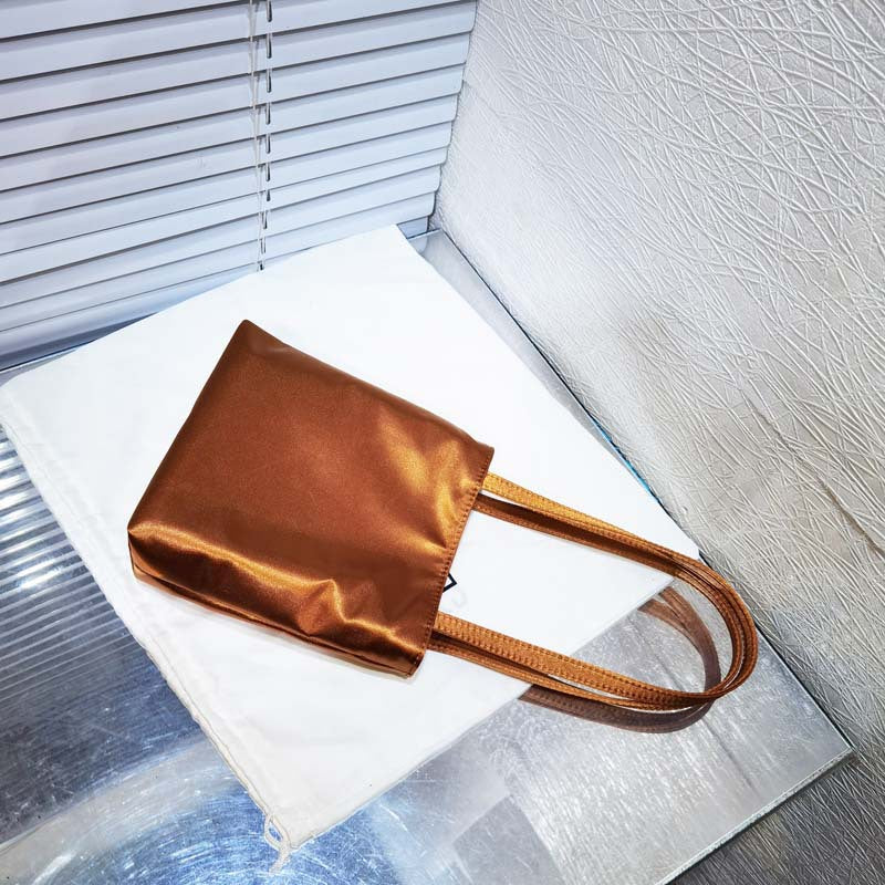 Women's Satin Color Matching Chessboard Plaid Underarm Armpit Bags